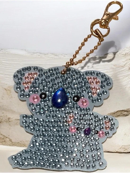 Handmade diamond art animal keychain. Cute bag, charm keychain gift. Choose 1 - Picture 2 of 3